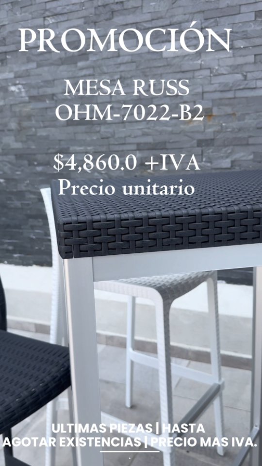 Dale un estilo de lujo a tus espacios con la Mesa Russ.✨️
Diseño exclusivo y máxima durabilidad.
Modelo RUSS OHM-7022-B2 precio especial de: $4,860 + IVA
📩 ¡Mándanos un DM y pide la tuya hoy!
#encontacto #terrazasinteriores #espacioexterior