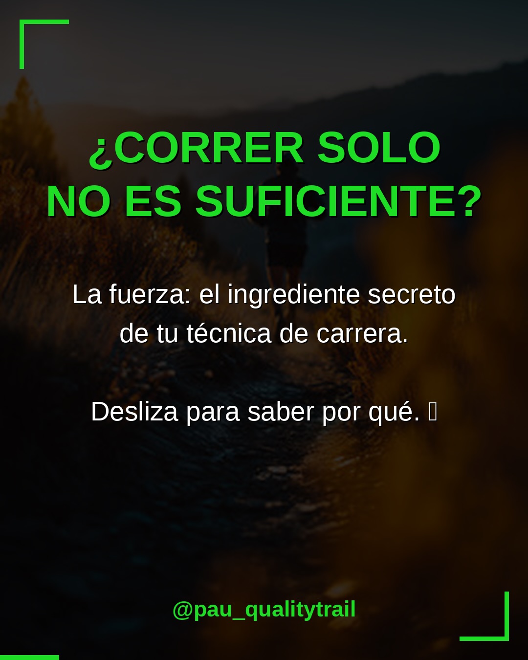 ¿Sabías que la fuerza es el “atajo” más efectivo para mejorar tu técnica de carrera? 🏃♂️💨
Muchos corredores cometen el error de pensar que para correr mejor solo hay que sumar kilómetros. Pero la realidad es otra: sin una base sólida de fuerza, tu técnica se desmorona en cuanto aparece la fatiga.
Entrenar fuerza no te hará “pesado” ni te quitará agilidad. Al contrario, es lo que te permitirá:
✅ Ser más eficiente: Gastarás menos energía en cada zancada (Economía de carrera).
✅ Mantener la postura: Un core y glúteos fuertes evitan que te “hundas” cuando los kilómetros pesan.
✅ Ser más reactivo: Tus tendones actuarán como resortes, devolviendo más energía del suelo.
✅ Correr sin dolor: Un cuerpo fuerte es un cuerpo resistente a las lesiones.
En este carrusel te explico los 4 pilares fundamentales por los que la fuerza debe ser innegociable en tu plan de entrenamiento. ➡️ ¡Desliza para verlos!
💬 Dime en comentarios: ¿Cuántos días a la semana le dedicas a la fuerza? ¿Es tu asignatura pendiente o ya eres un “strong runner”? Te leo. 👇
📍 Guarda este post para que no se te olvide en tu próxima sesión de gimnasio.
#QualityTrail #TrailRunning #TecnicaDeCarrera #EntrenamientoDeFuerza #Corredores RunningTips TrailRunner FuerzaParaCorredores RunningEconomy TrailTraining PauQualityTrail