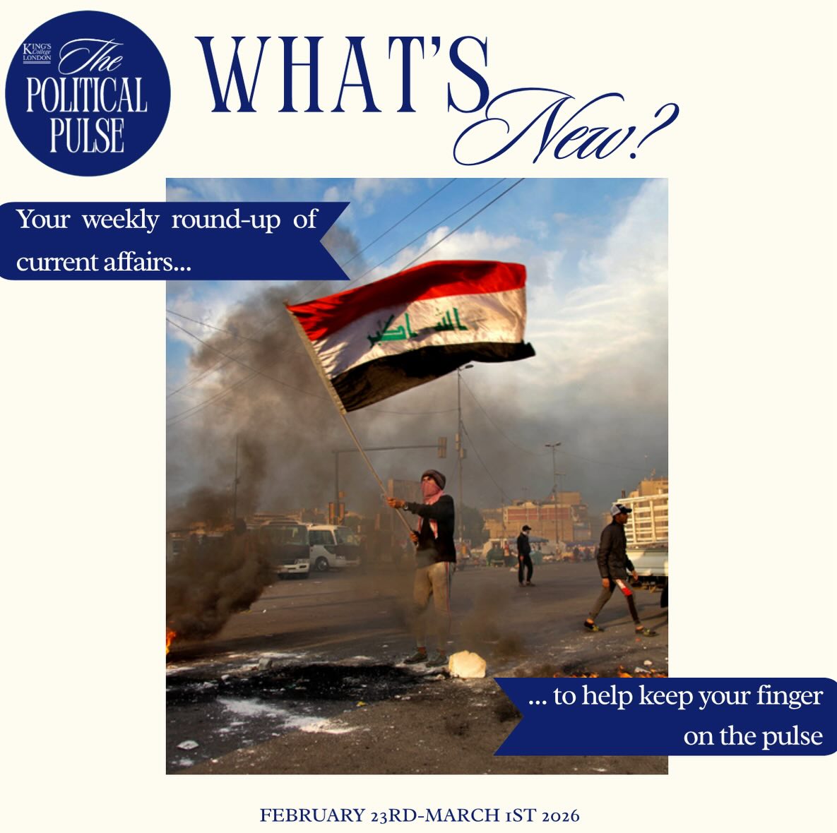 Hi guys! It’s our favorite time of the week, the time for weekly updates! Let’s keep up with the news together 📰🚨
#media #politics #kcl #students #currentaffairs