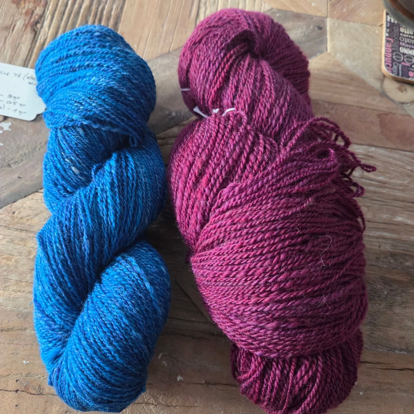 I have two skeins! 🤩
On the left is my first ever hand-spin, and it turned out to be a DK-weight. On the right is my second hand-spin, a sport-weight. 😃 I am now trying to get the new spin to be a fingering weight 😅
I love how my hands learn the balance between the distance from the spinner, the speed, the amount of fiber drafted and the length of time I hold it before releasing it. When they all work together, it's the best flow 🫠
Then, I'll swatch all of them, decide what project I want to make and try to spin consistently for it 💪
Spinning is the best 🥰🥰🥰🥰
#spinningyarn #handspun #spinningismytherapy #spinningmyownyarn #learningtospin