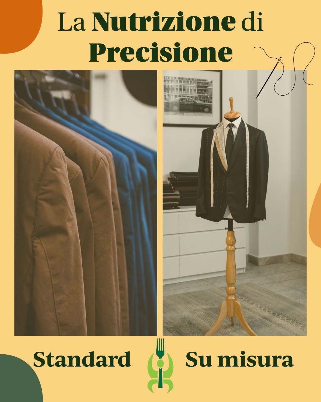 👗 Standard o su misura?
Un abito troppo stretto crea tensione.
Uno della taglia sbagliata non valorizza la struttura del corpo.
Solo un capo sartoriale rispetta proporzioni, forme ed equilibrio.
La nutrizione segue la stessa logica:
un piano efficace nasce dall’analisi dei dati, dalla valutazione metabolica e dalla comprensione della tua unicità.
Non esistono protocolli universali.
Esistono percorsi costruiti con metodo, precisione e competenza.
🎯 La differenza sta nella personalizzazione.
#nutrizione #solitonutrizione #salute