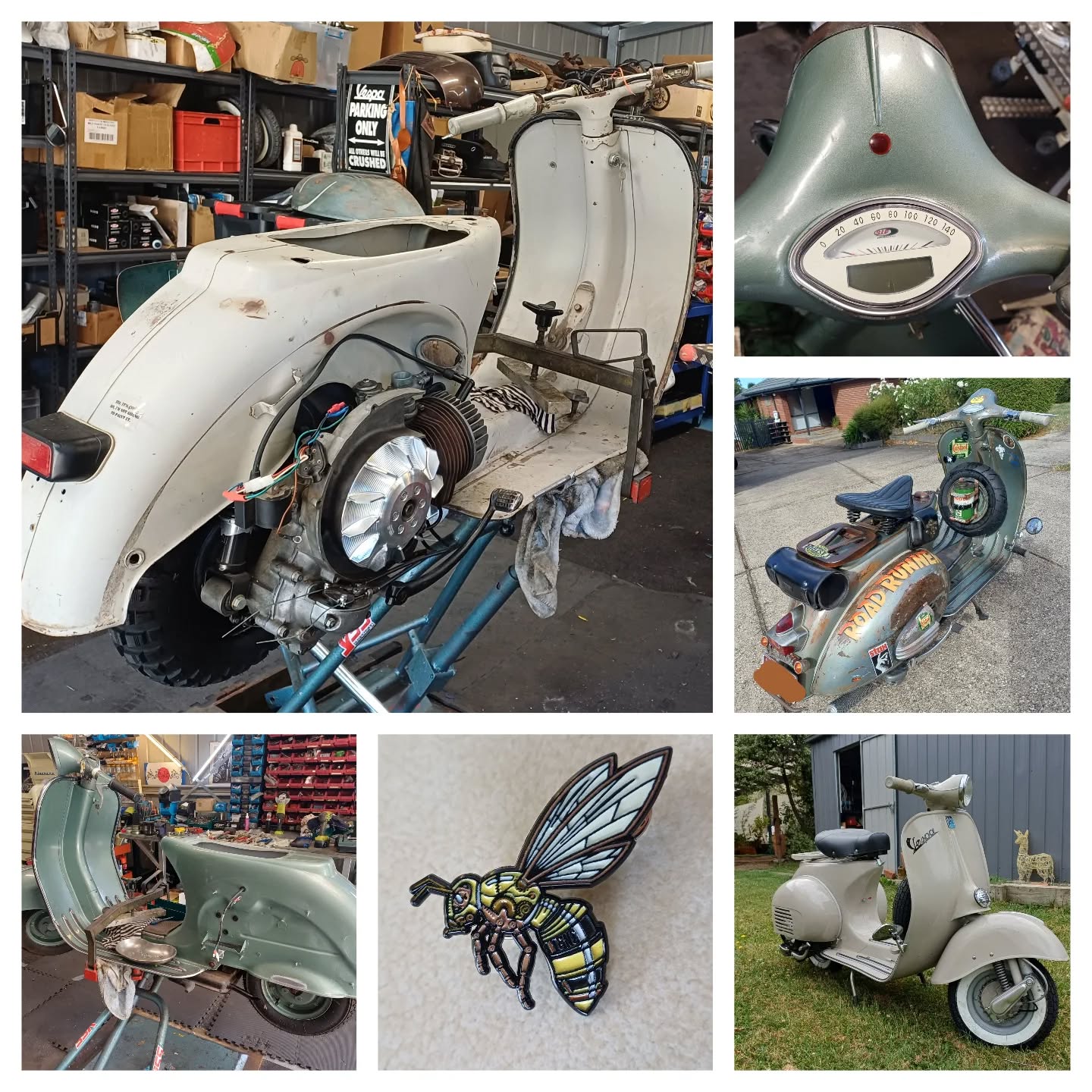 Vespa Resurrection by GN Classics
Finishing of the work for Q1
- the "his & hers" VNA 1957/58 pair is nearly finished for delivery
- 1959 VBA Resurrection with GNC SuperTouring engine & 12V electronic ignition is taking shape
- 1959 VBA Custom Rat "Roadrunner" got her well deserved upgrades.
Bring on Q2 !!!
Do you own a classic Vespa that has been sitting in a shed or garage?
Would you like to get her on the road - to have some joy and fun?
It is a great time to start a project now, at the end of the season - utilising the colder months for working on the Vespa, getting her ready for spring time!
I offer full restoration and resurrection, as well as partial work like engine overhauls
I have a few spots left on my Q2 roster - so please PM me if you are curious and like to get a quote.
For more info, please check my new website on
www.vesparesurrection.com.au