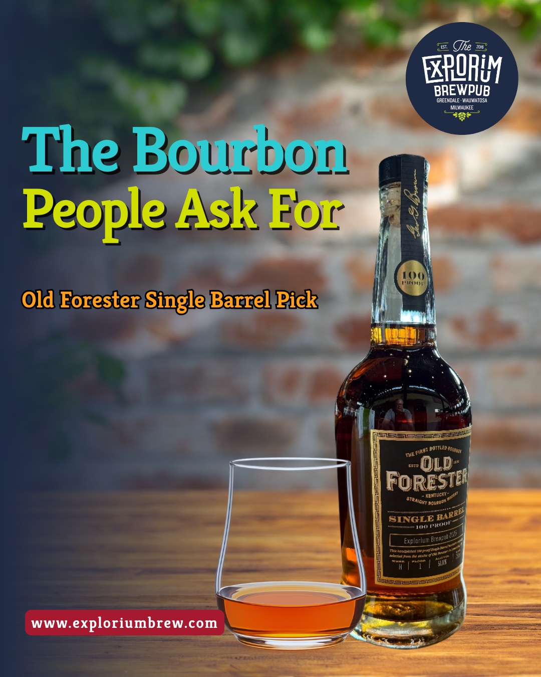 Explorium's Old Forester 100 Proof Single Barrel pick is exceptional. Bringing layered oak character and rich warmth that whiskey fans love. Find your next favorite sip at The Explorium Brewpub and see why this bottle gets so much buzz among bourbon lovers.
Pull up a seat, order a pour, and taste what everyone's been talking about. Single pours and bottles are available for purchase.
🌐 Click the link in the bio.
#exploriumbrew #exploretastediscover #supportlocal #visitmke #milwaukee #craftbeer #whiskeybar