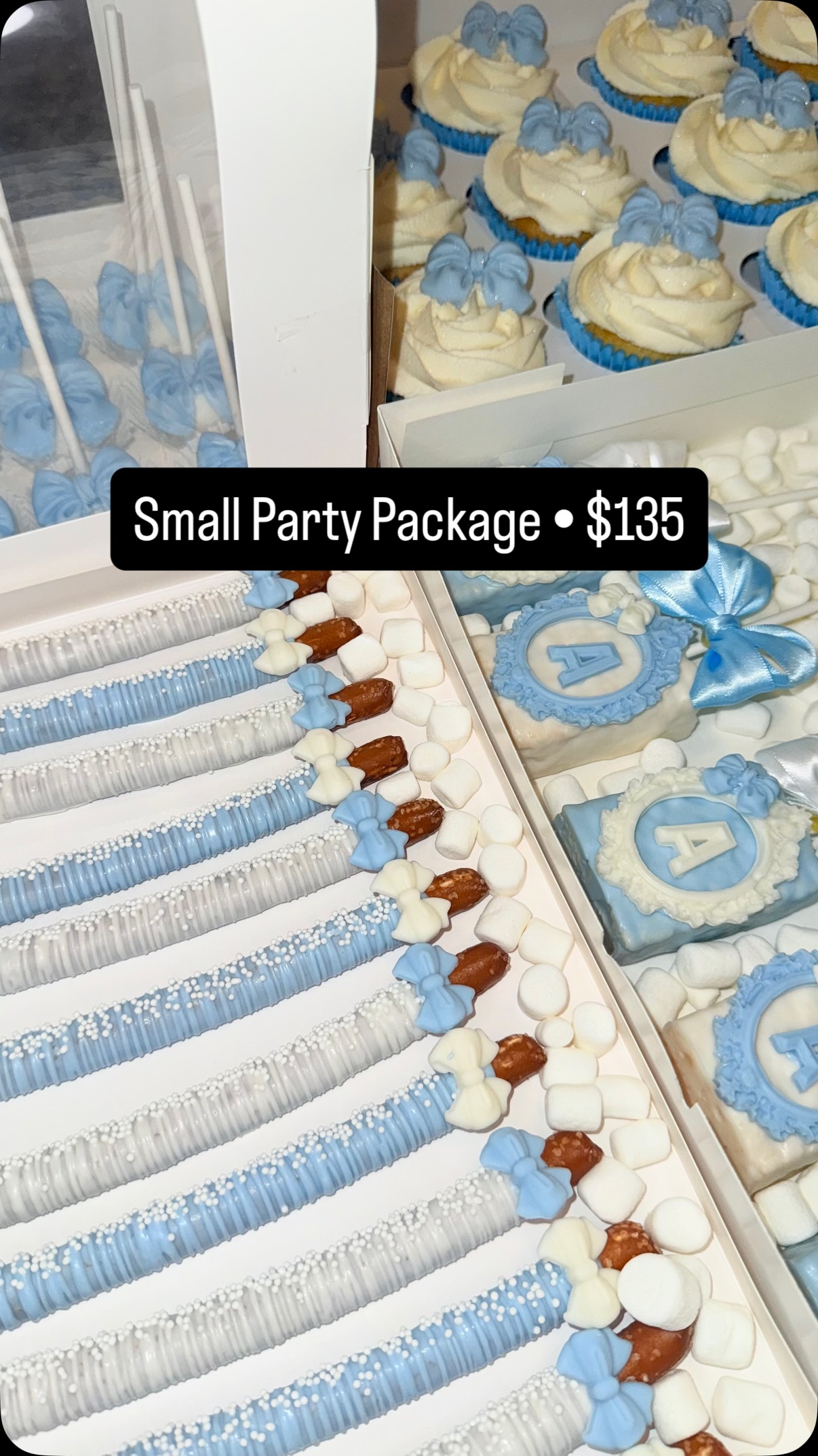 What $135 gets you at Delightful Desserts ✨
This custom small party package includes:
• 1 dozen cupcakes
• 1 dozen cake pops
• 1 dozen Rice Krispie treats
• 1 dozen chocolate covered pretzels
That’s 4 dozen custom treats, fully themed and coordinated.
Perfect for baby showers, birthdays, and intimate celebrations.
Limited weekend availability.
DM to reserve your date.
.
.
.
.
#detroitdesserts #detroitbaker #desserttable #customtreats #babyshowertreats