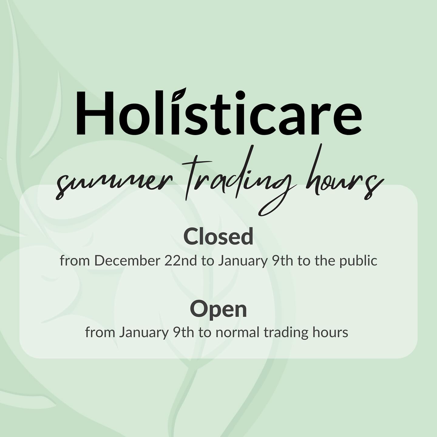 HOLIDAY TRADING HOURS
The clinic will be closed to public from December 22nd to January 8th. Normal hours will resume on the January 9th with some upcoming clinic closure dates into the new year.