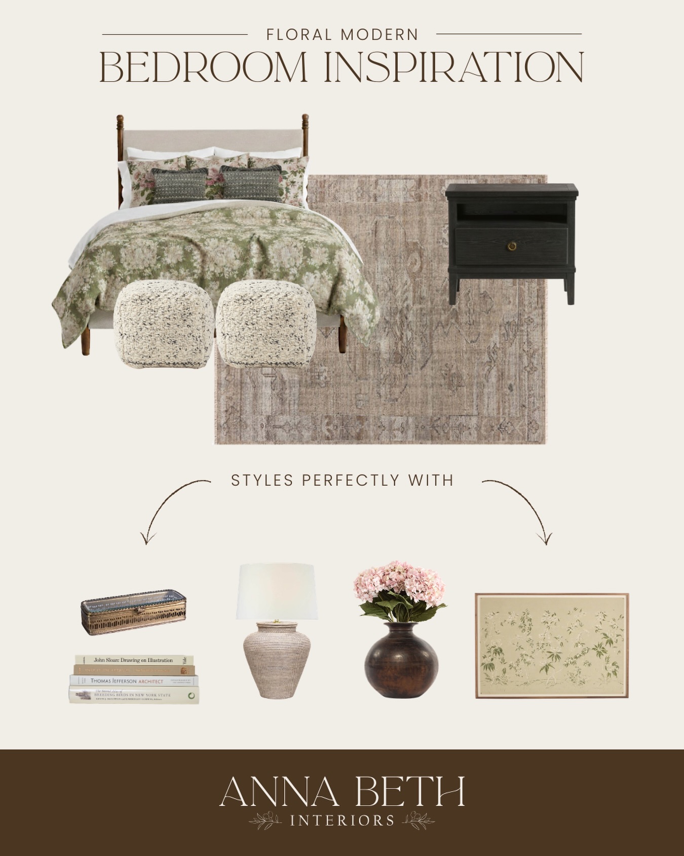 Floral… but make it modern 🤍
If you love English cottage charm but still want your bedroom to feel calm and elevated, this is the balance. Soft florals, warm wood tones, textured neutrals, and classic black accents create a space that feels layered, cozy, and timeless (not busy).
For so many families, the bedroom becomes an afterthought. But it should feel like a retreat at the end of a long day, not a mismatched collection of leftover furniture.
That’s exactly why I created my Virtual Room Refresh packages. You’ll receive a custom design board like this, ~15 curated pieces, shopping links, and simple styling guidance so everything works together beautifully.
And right now, there are a few spots remaining on the 30% off code FIRST10, so RUN!
Ready for your bedroom to finally feel finished?
Visit annabethinteriors.com → Room Refresh Packages to get started.
Warm. Collected. Intentional. Without the overwhelm.
#McKinneyInteriorDesigner
#DFWHomeDesign
#BedroomInspiration
#ModernCottageStyle
#VirtualRoomRefresh
floral modern bedroom, English cottage bedroom, warm neutral bedroom, cozy primary bedroom ideas, layered bedding look, textured neutral decor, timeless bedroom design, McKinney TX interior designer, DFW interior design services, virtual bedroom design, affordable interior designer Texas, custom design board, curated bedroom decor, family friendly home style, elevated traditional design, cottage inspired interiors, classic black nightstand, bedroom styling ideas, help decorating one room, budget friendly room makeover