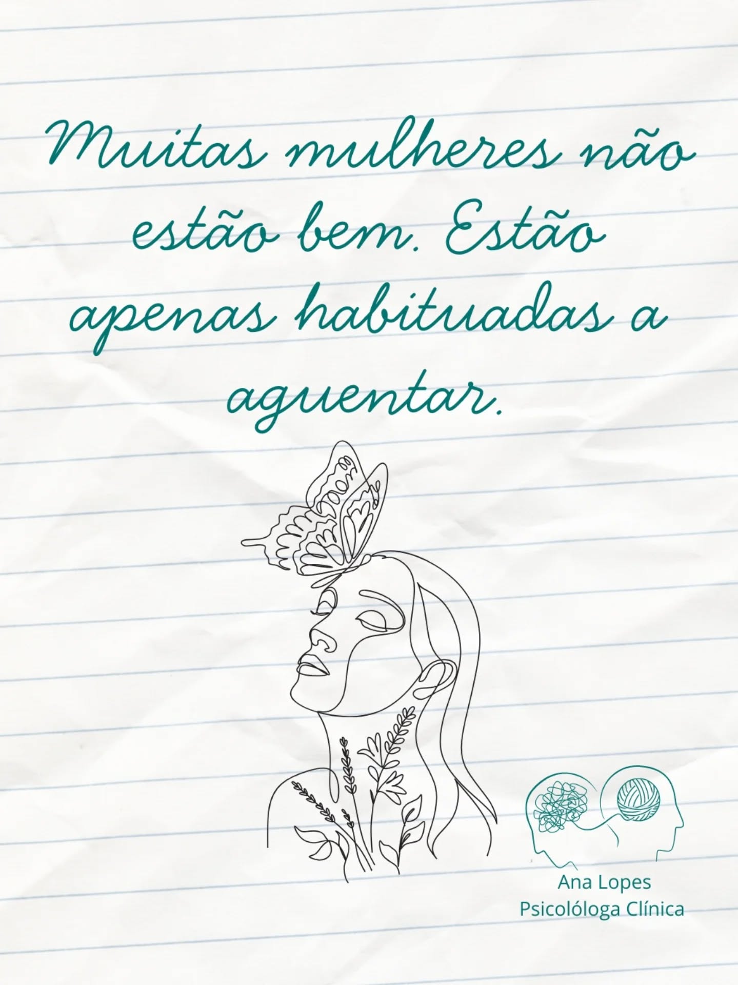 Há uma frase que ouço muitas mulheres dizer:
“Eu aguento.”
E muitas mulheres aguentam mesmo.
Aguentam o cansaço.
A pressão.
A culpa.
As expectativas de toda a gente.
Durante anos.
Mas a verdade é esta:
ser forte não devia significar viver sempre no limite.
Neste Dia da Mulher, fica um lembrete importante:
não tens de provar o teu valor
não tens de dar conta de tudo
e não tens de carregar tudo sozinha.
💬 Quero saber:
qual destas frases descreve mais a tua realidade neste momento?
Guarda este post para reler quando te esqueceres de ti.
E envia a uma mulher que precise de ler isto hoje. 💜
#psicologiaparatodos #diadamulher #autocuidado #bemestar #saudemental