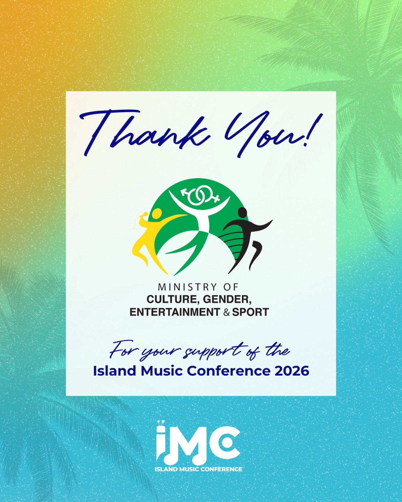 We extend special thanks to the @mcgesjamaica , for their collaboration and support of Island Music Conference 2026.
Partnership at the national level strengthens the global impact of our creative industries.
#IslandMusicConference #IMC2026 #MCGES #ReggaeMonth