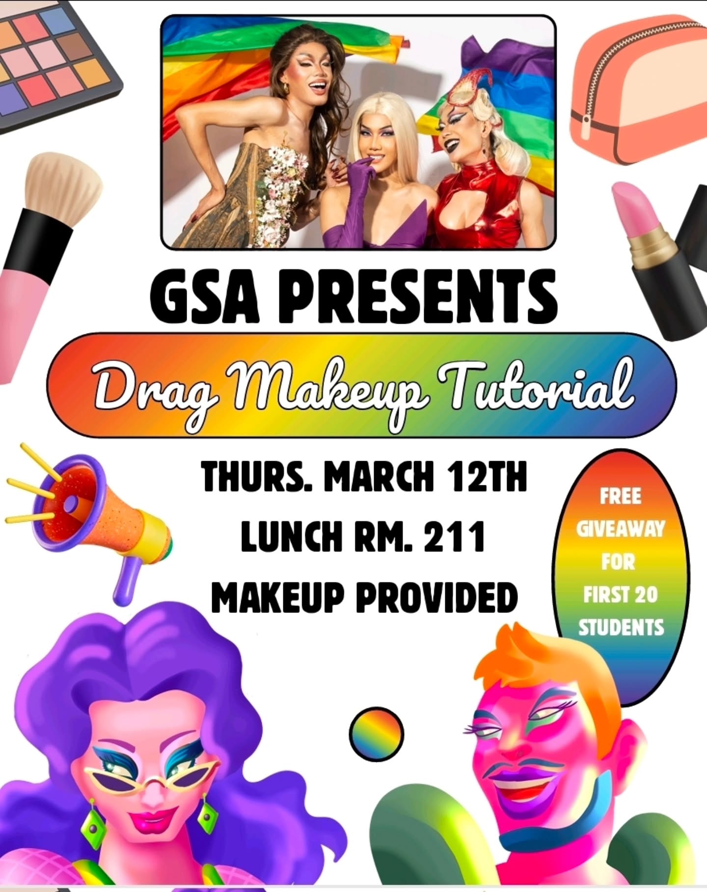 Get ready Forsyth! On March 12 Drag Artists for Expression NYC will be here for a drag makeup tutorial. Interested? Questions? See Stephanie or Kaitlin.
#makeuptutorial #dragmakeup #gsa #forsyth