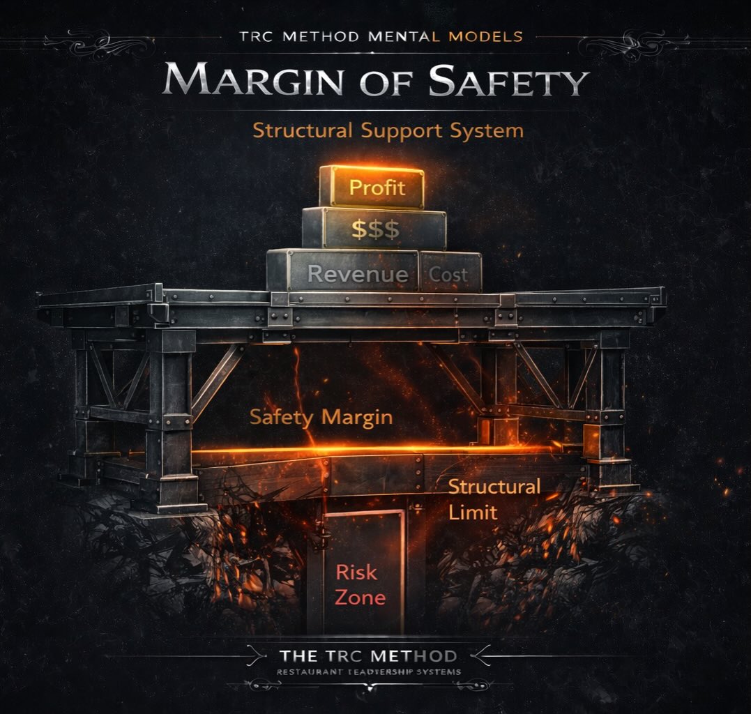 “MOST RESTAURANTS DON’T FAIL BECAUSE OF ONE BIG MISTAKE. THEY FAIL BECAUSE THEY HAD NO MARGIN OF SAFETY.”
Most restaurant owners run their business like a bridge built right at its structural limit.
Revenue barely covers costs.
Labor creeps up a few points… food cost spikes… a slow week hits… and suddenly the entire operation starts to crack.
That’s because they built a restaurant with ZERO structural support.
No financial buffer.
No operational tolerance.
No margin of safety.
The Margin of Safety Mental Model is one of the most powerful frameworks I teach inside the Performance Protocol because it forces you to stop operating your restaurant at the edge of collapse and start building a system designed to absorb stress.
A real business isn’t built on hope.
It’s built on structural strength.
Inside the Restaurant Accelerator Platinum Curriculum, I’m going deep into the mental models that high-performing operators use to protect profitability, reduce risk, and create restaurants that don’t fall apart every time the market shifts.
This is the kind of thinking that separates owners who survive from owners who dominate their market.
If you want to see if coaching is right for you, go watch my free training at:
GrowMyRestaurantNOW.com
#RestaurantCoach
#TRCMethod
#RestaurantProfit
#RestaurantOwner
#HospitalityLeadership