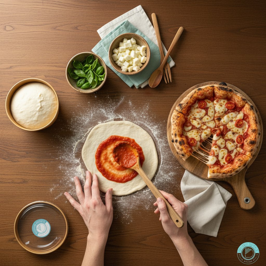 Homemade pizza. Three steps. Zero stress.
See how simple it is? Stretch, top, bake. That’s it.
No chef skills needed. Just pure pizza joy at home.
Ready to make your first Dough Dorks pizza? 🍕