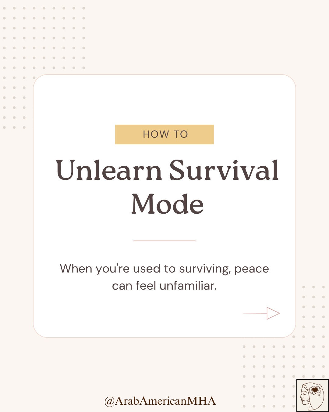 Many Arab Americans grew up in environments shaped by immigration, instability, conflict, or high expectations. Strength often meant pushing through, staying productive, and not complaining.
Over time, this can lead to living in survival mode. Always alert. Always preparing for the next problem. Rest can feel uncomfortable or even undeserved.
Survival mode may show up as chronic stress, emotional numbness, guilt when resting, or burnout disguised as ambition. In many Arab households, survival meant sacrifice, but constantly living this way can quietly cost us our peace.
Healing means learning that rest is allowed. You do not have to earn it. Unlearning survival mode takes time. Be patient with yourself.
#AAMHA #arabamericanmentalhealth #endthestigma #stigma #mentalhealth #mentalhealthmatters #arab #arabamerican #arabcommunity #culture #culturalcompetence #trauma #survival #survivalmode