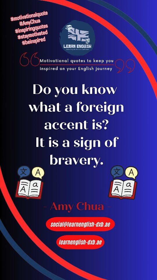 Today's #motivationalquote is from #amychua we hope it keeps you #inspiredandmotivated on your #englishlanguagejourney #beinspired