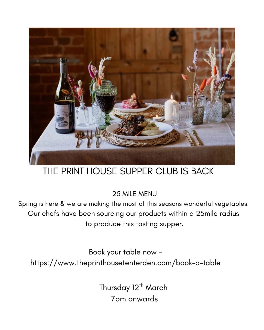 Springing into Spring @The Print House Inn.
We are creating delicious spring recipes from produce as close to home.
#chapeldownwines #davidcattsproduce #owleymushrooms #taywellicecreams #gusbournewines #highwealdcheeses #wealdsmokery #northiamdairy #tenterdentown #localproducers