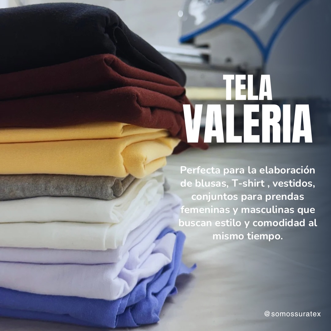 Descubre la versatilidad de
la Tela Valeria.
Una tela que combina suavidad, excelente caída y un movimiento natural que hace que cada prenda luzca mejor.
Ideal para confeccionar:
✨ Blusas
✨ Vestidos
✨ Conjuntos
✨T-shirt
• ¿Qué prenda harías con esta tela?
• ¿Blusa o vestido?
• ¿Qué color te gusta más?
Disponible en diferentes colores.