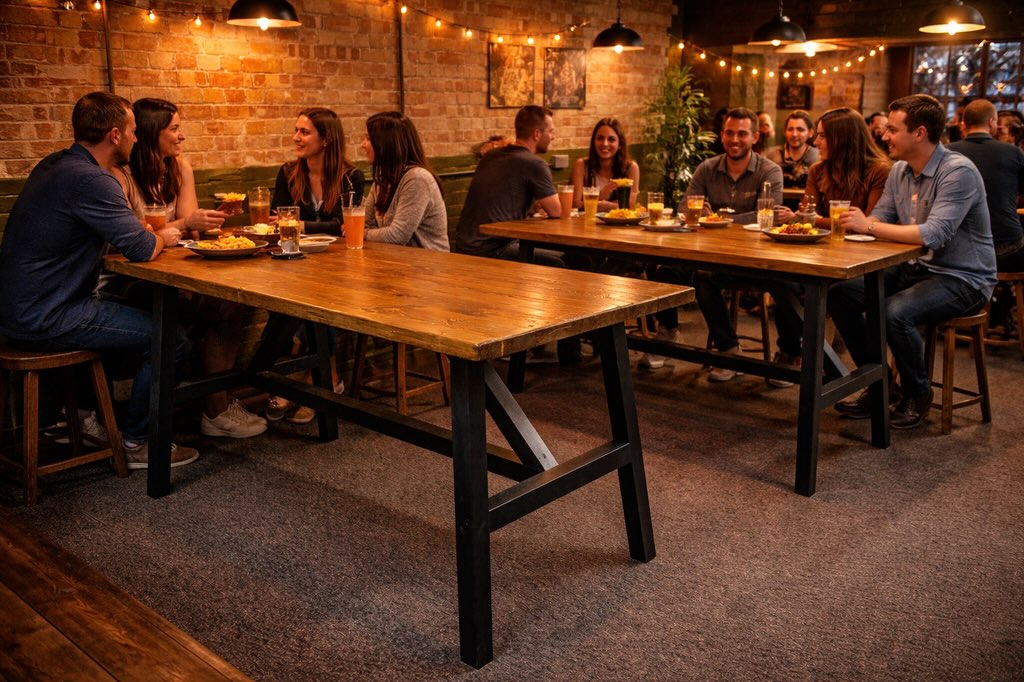 Sometimes it’s hard to picture how a table will look once it’s inside a busy pub or restaurant.
So I’ve been using a bit of AI to help bring my furniture to life.
These images take my real handcrafted tables and place them into realistic hospitality settings so people can see how they might look in a busy bar, pub or restaurant environment.
The furniture is still 100% built by hand by Be You Bespoke Furniture Ltd — the AI just helps visualise the finished space.
Solid timber. Built to last. Designed for hospitality.
If you run a pub, café or restaurant and need durable bespoke furniture, drop me a message.
#bespokefurniture
#hospitalitydesign
#pubfurniture
#restaurantfurniture
#solidwoodfurniture
bespoketables
hospitalityinteriors
woodworking. www.beyoubespokefurnitureltd.com