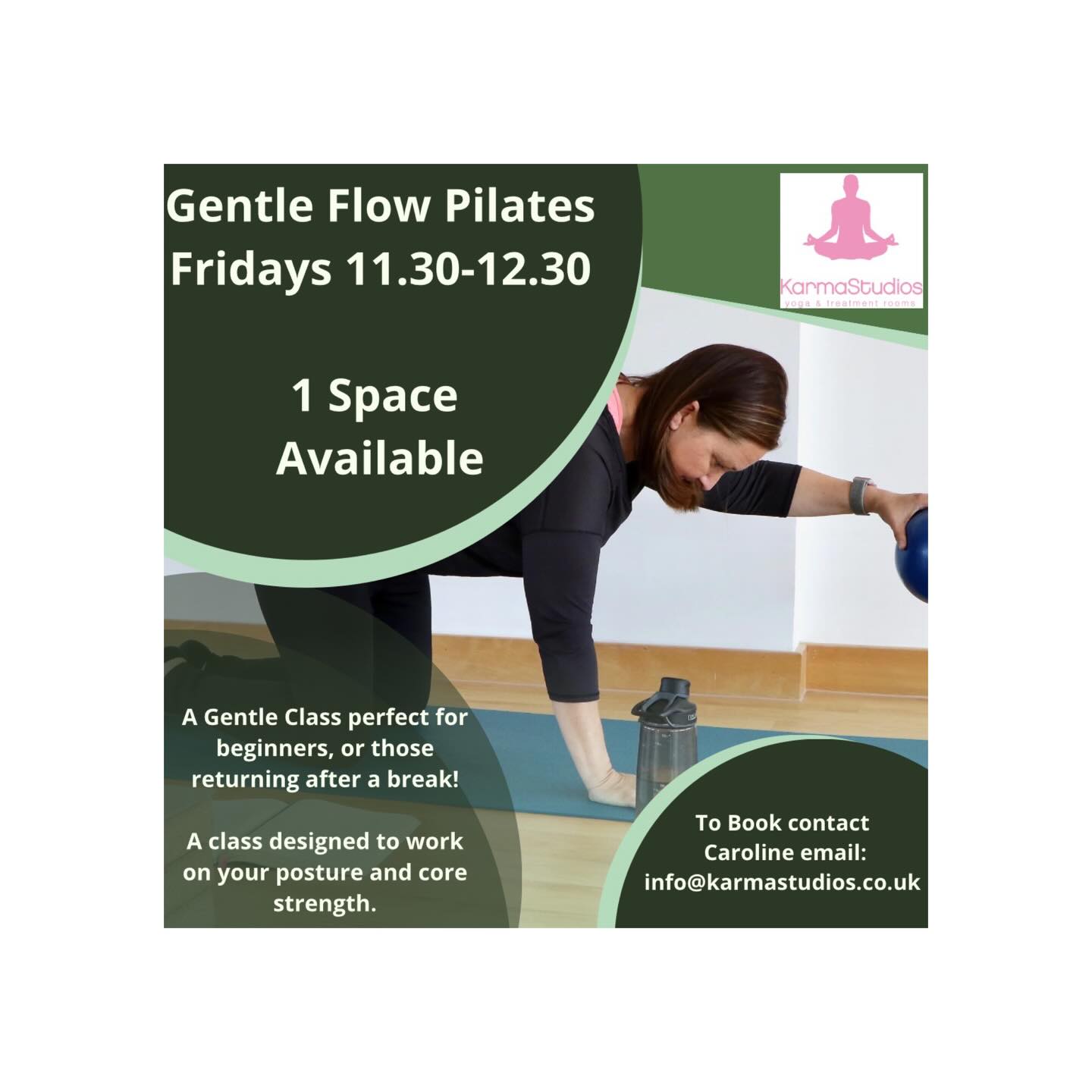 I currently have one space available in my Gentle Flow Pilates class, and you are very welcome to come along for a trial class to see if it suits you.
I thought it might be helpful to share some feedback from one of my lovely clients who has been attending the class for a couple of years.
Jane says:
“Caroline’s lovely, friendly Pilates class has been great for all-over strengthening, improving balance and using muscles I didn’t even know I had. Caroline makes every class different and explains clearly not just how to do each movement, but why we’re doing it. She always remembers everybody’s strengths and weaknesses and offers different options to suit us all.”
The classes run in six-week blocks at £78.
Trial class £15, which is deducted from the block if you decide to continue.