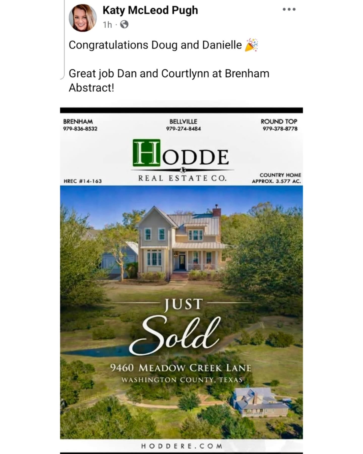 Another successful closing in the books! 👏🏻
#ClosingSuccess #ClosingDay #brenhamabstractandtitle