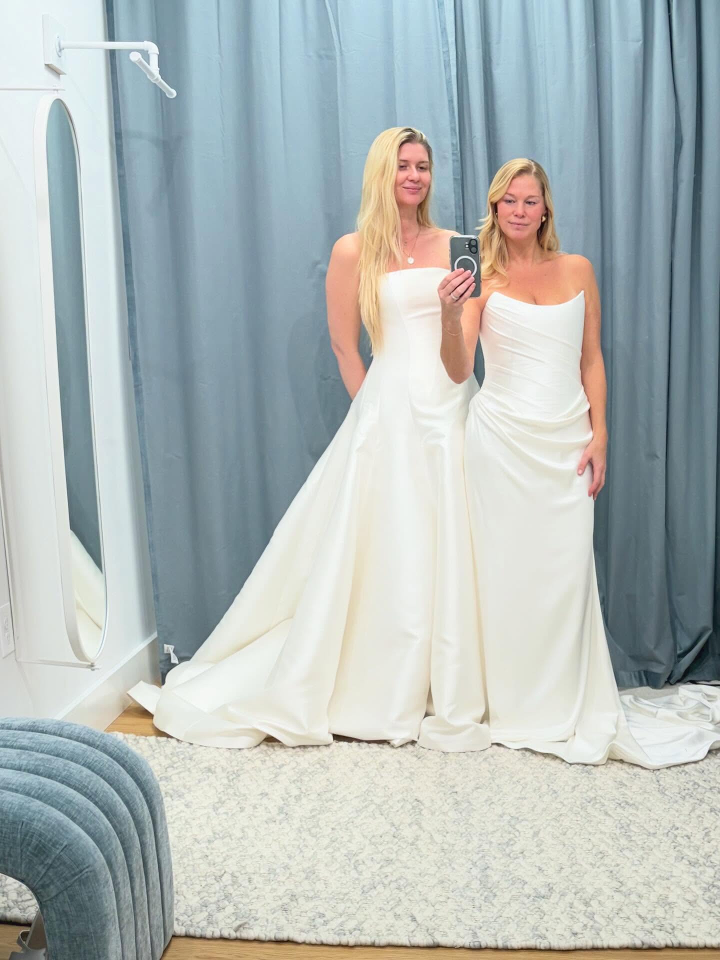 Just two girls patiently waiting for summer… and for our tans to come back 🙃☀️
New @kyhabride styles included in the 20% sale happening this month! 🩵
