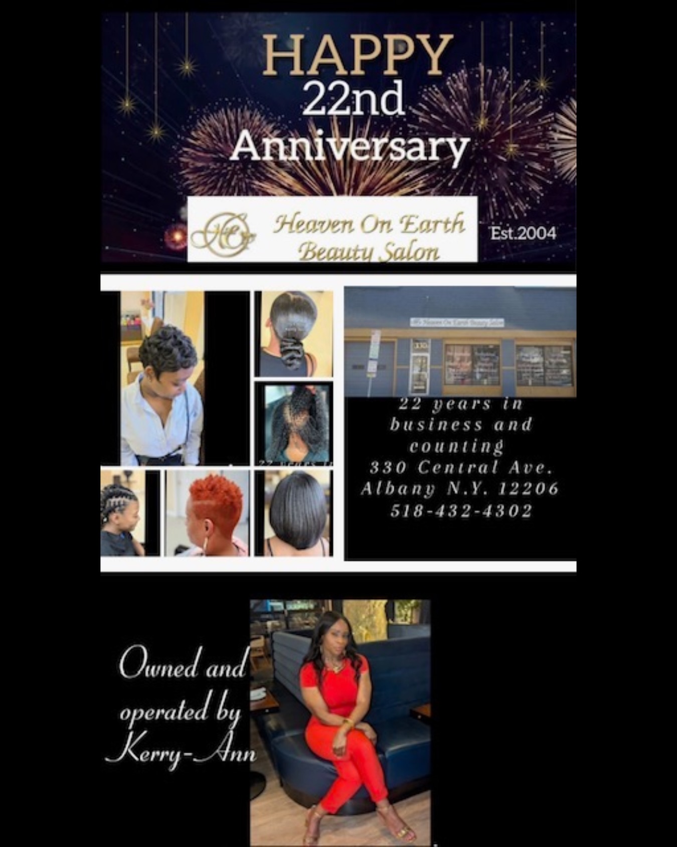 Join us in wishing Heaven On Earth Beauty Salon a very happy and prosperous 22nd anniversary!
Pay them a visit:
📍330 Central Ave.
Albany, NY 12206