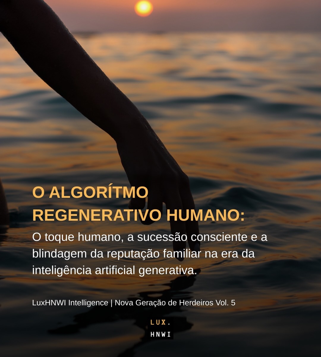 O Algoritmo Regenerativo Humano:
Enquanto as economias centrais enfrentam uma volatilidade sem precedentes, o Brasil consolida-se como o Safe Haven estratégico do Hemisfério Sul. Não estamos falando apenas de sol e mar; estamos falando de Arbitragem de Risco e blindagem patrimonial através de ativos tangíveis. No Real Estate de ultra-luxo, a tangibilidade de projetos assinados (como a chegada da Pininfarina na Savassi ou a Tonino Lamborghini em Goiânia) oferece uma performance financeira superior, operando com descontos de 40% a 60% em relação a Londres ou Nova York.
Contudo, a verdadeira segurança em 2026 transcende o concreto. Na era da informação algorítmica e dos Deepfakes, o ativo mais crítico e vulnerável de uma família ultra-rica é a sua reputação. É neste cenário que surge a figura do Chief Reputation Officer (CRO), operando na interseção entre segurança cibernética e ética corporativa. O conceito de Riqueza Regenerativa, exemplificado pelo “Efeito Manuella Curti”, redefine a sucessão: não se trata mais de acumulação estéril, mas de um processo humano de autoconhecimento e propósito sistêmico.
O legado para 2040 está sendo escrito agora, pela Next Gen brasileira, que transforma empresas em plataformas de mudança. O sucesso da riqueza nacional dependerá da capacidade de integrar o “Algoritmo Humano” às potentes ferramentas do capital financeiro global. Onde o mercado vê incerteza, a LuxHNWI identifica a fronteira final da preservação.
O veredito final sobre o novo paradigma do capital privado no Brasil já está disponível. Link na Bio.
#UHNWI #FamilyOffice #RealEstateDeLuxo #WealthManagement #LuxHNWI