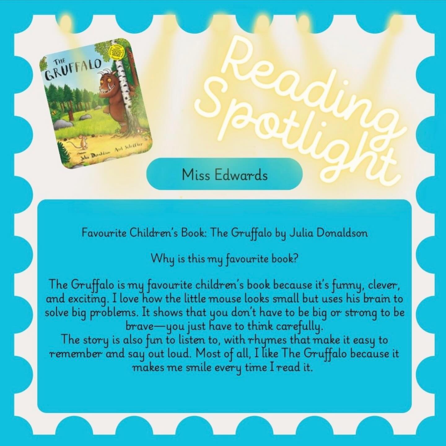 📚✨ Miss Edward can’t get enough of The Gruffalo! From the deep dark wood to the clever little mouse, it’s one of her favourite stories to share with the children. Watching their faces light up as the tale unfolds makes story time extra special. 🐭🌳
Who else loves this classic as much as we do? 💚