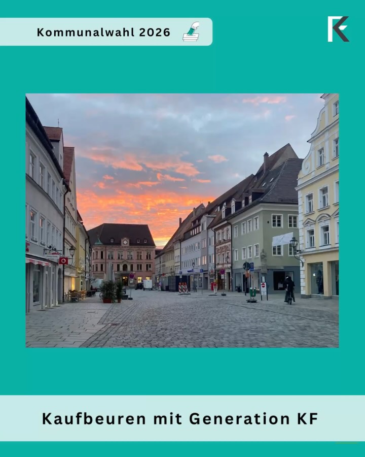 Mit Generation KF zu einer Innenstadt als Treffpunkt und Leben 💛💚
#generationkf #generationkfwahlkampf #generationkfkommunal2026 #kaufbeuren