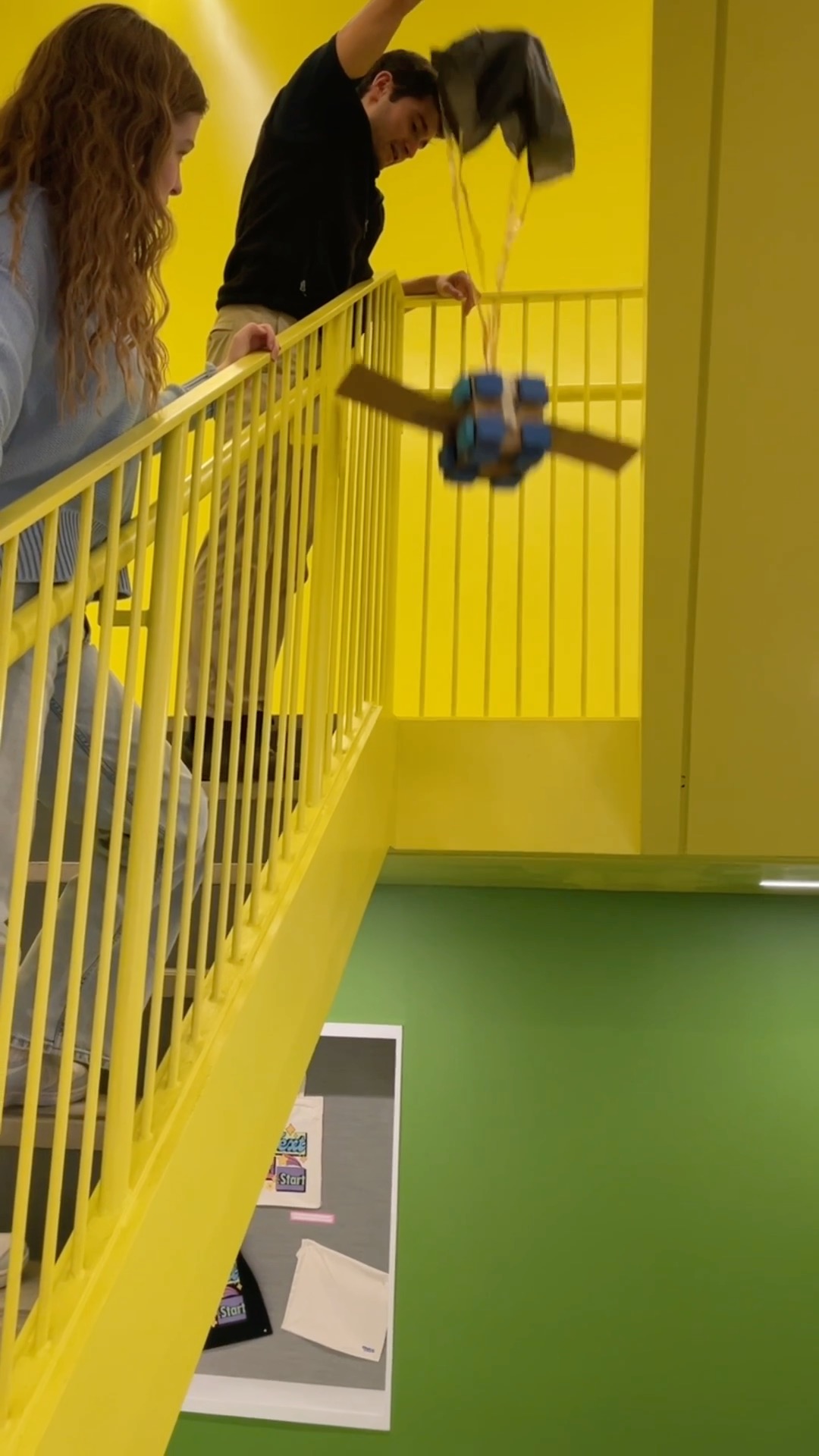 Can you protect an egg from a 10-foot drop? It’s harder than it looks!
To wrap up our unit on forces and motion, we put our engineering skills to the ultimate test. The mission: minimize impact force using only limited materials.
Our students learned firsthand that engineering is all about tradeoffs. Want more drag? You’ll probably gain more mass. Want a lighter device? You might lose your cushioning. There’s no "best" solution, only smart designs and a lot of gravity!
