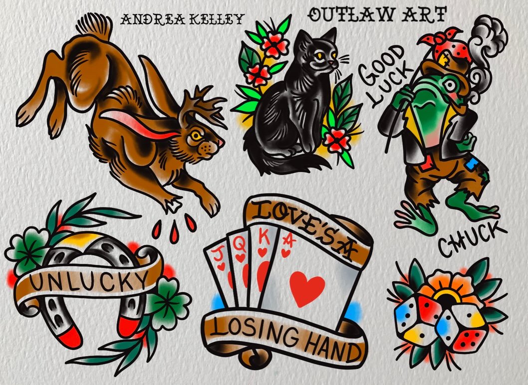 Friday the 13th is this week and we’ve got a few specials coming up! 🍀 We will have a flash special going that day, designs will range from $150-200 plus take an extra $50 off the price if you are book an appointment for another tattoo! First 5 people will get an aftercare kit and custom made shirt (huge shout out to @poorehousegraphics on the t-shirts!!) For piercings we will be doing $60 navels with a free upgrade to titanium jewelry and an aftercare kit! Come by and see us, we will be going from 9 am to 9 pm!