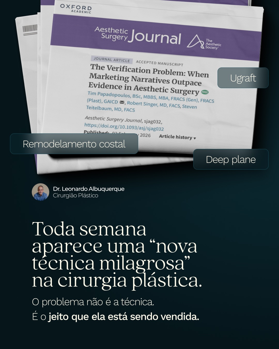 Técnica não é tendência.
É indicação.
Nem tudo que aparece nas redes faz sentido para o seu corpo.
Cirurgia plástica séria começa com critério, não com modismo.
📲 Clique no link da bio e descubra seu corpo ideal.
Dr Leonardo Albuquerque | Cirurgia Plástica
CRM-BA 23068 | RQE 10486
📍 Ilhéus – Bahia
.
.
.
#marketing #cirurgiaplastica #medicinaseria