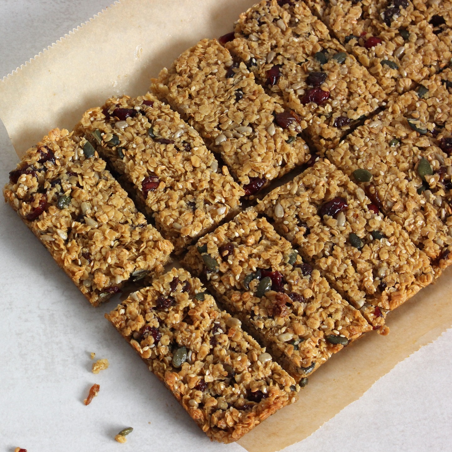 Bake of the Week: Fruity Granola Flapjack
This one is packed full of goodness. Our chewy flapjack is made with gluten-free oats, golden syrup and plant butter, which makes it proudly vegan as well as being “very low gluten” - simply as other gluten-containing bakes are produced in our small but mighty bakery.
We then add a generous mix of seeds - sunflower, pumpkin, sesame and golden flax - along with dried cranberries for a little burst of sweetness. A touch of vanilla paste from LittlePod finishes everything off beautifully.
Treat yourself at www.willow-finch.co.uk
If you’re a cafe, deli or farm shop looking for delicious, small batch bakes to stock or srerve, we invite you to register as a trade customer at www.willow-finch.co.uk/trade