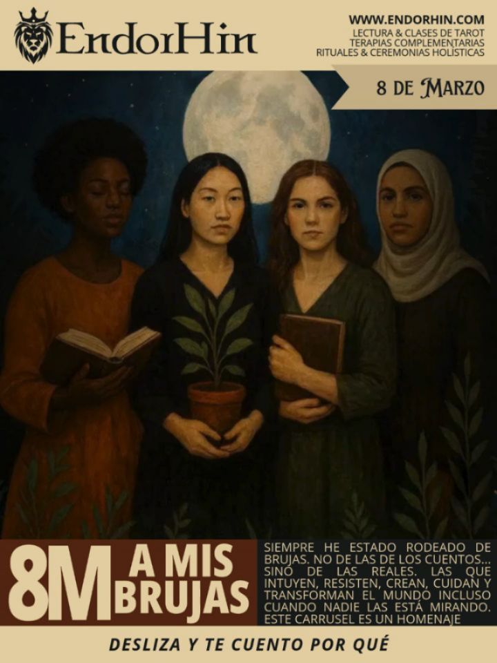 🔮💜 A mis brujas
Siempre he estado rodeado de mujeres extraordinarias.
Mi madre.
Mi abuela.
Mis hermanas.
Mis amigas.
Las mujeres que he conocido a lo largo de mi vida.
Algunas hacen magia con tarot, astrología o espiritualidad.
Otras hacen magia todos los días sosteniendo familias, enfrentando desafíos enormes o transformando el mundo desde lugares donde casi nadie mira.
Para mi, ellas son “mis brujas”.
Porque durante siglos las mujeres sabias, libres o incómodas fueron llamadas así.
Este carrusel es un pequeño homenaje a todas ellas.
A las que me rodean.
A las que vinieron antes.
Y a las que siguen luchando hoy.
Feliz 8 de marzo.
✨
.
.
.
.
.
.
.
#8M #Brujas #Feminismo #Historia #Tarot