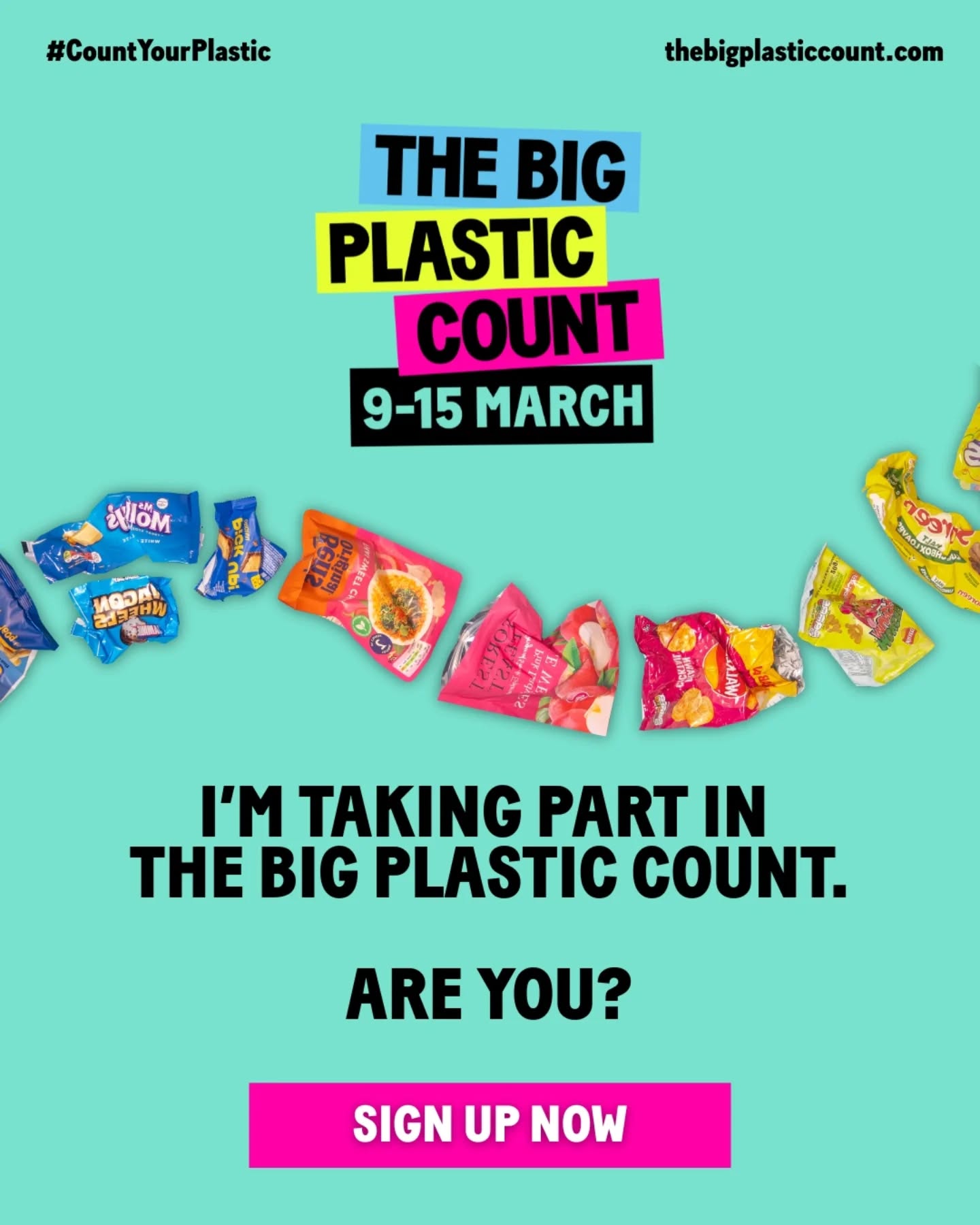 The Big Plastic Count starts today, 9th March!
This week, thousands of people from households, schools and communities across the country are taking part in the UK’s biggest people-powered investigation into household plastic waste.
You can help to gather important evidence to show the true scale of the crisis – and to tell the government we need them to produce less plastic.
#CountYourPlastic
