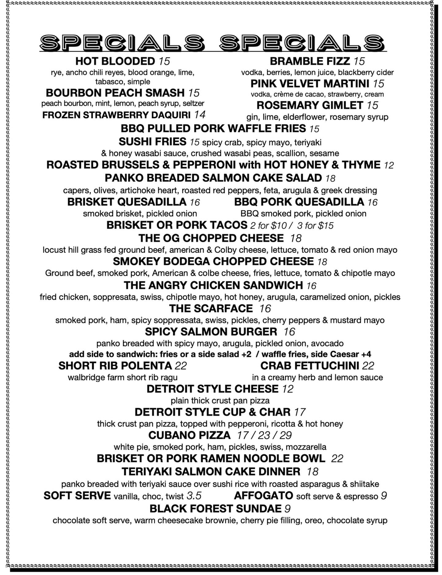 Specials going into the weekend!
Observing lent? ✝️
Come grab some of our seafood specials. 🐟
Like our spicy salmon burger! 🍔
Made in-house with sushi grade salmon, panko breaded and fried to perfection served on a potato roll with spicy mayo, avocado, arugula & pickled onions.
Or our Crab Fettuccini served in a creamy herb and lemon sauce, always made with fresh pasta from @mariosbrickovenbread 🦀
Lots to choose from off our regular pizza & sushi menu too! 🍕🍣
