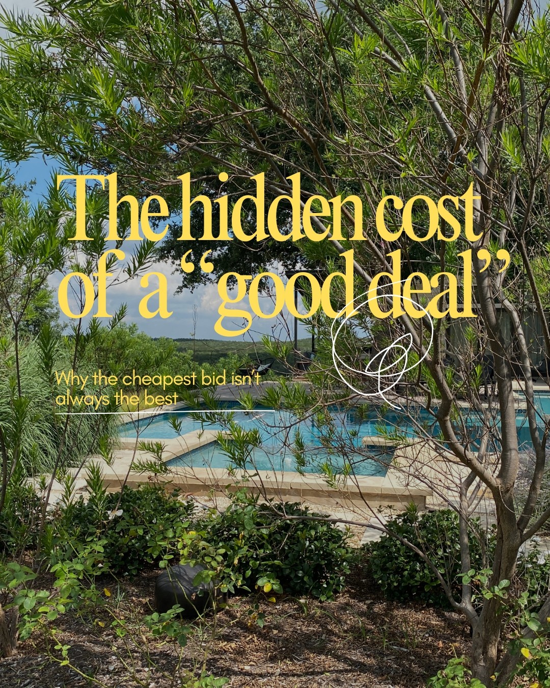 The cheapest bid isn't always the best deal. In Austin, landscape design-build projects can run from tens of thousands to well over six figures. That price range exists for a reason.
Over the years, we've found that unexpected costs and frustrations almost always trace back to the same handful of compromises made early in a project. Things that are invisible once the plants go in and the pavers are set.
We're breaking down the most common points of failure in landscape construction, so you know exactly what questions to ask before you sign anything.
📌 Save this post. Series starts now.
