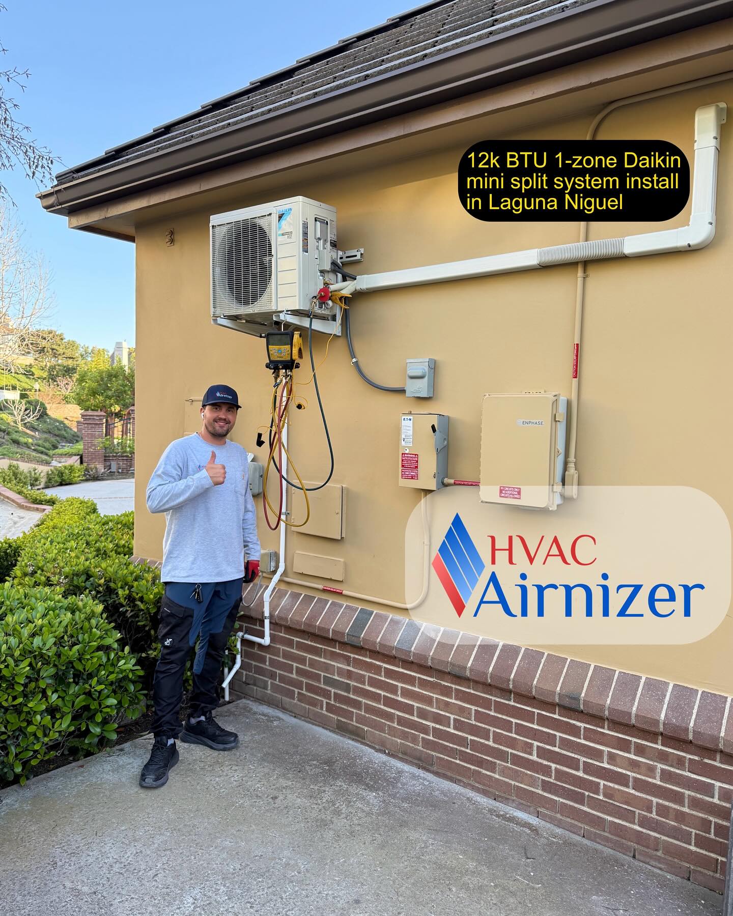 12k BTU 1-zone wall mounted Daikin mini split AC and heat pump system install in Laguna Niguel #daikin #minisplit #ductless #heatpump #ac #hvacinstall #hvactechnician #hvaccontractor #lagunaniguel #orangecounty #california