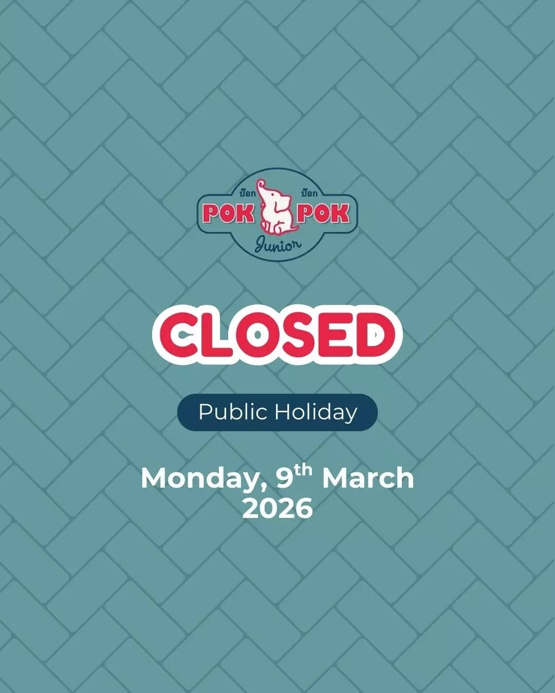 The city gets a well earned pause this Monday, and so do we! ✨
Pok Pok Junior will be closed for the Labour Day public holiday, but we’ll be back firing up the woks and pouring drinks right after.
Book your next visit via the link in bio!
#MelbourneLunch #PokPokJunior #AsianStreetFood #MelbourneCBD #ThaiFoodMelbourne