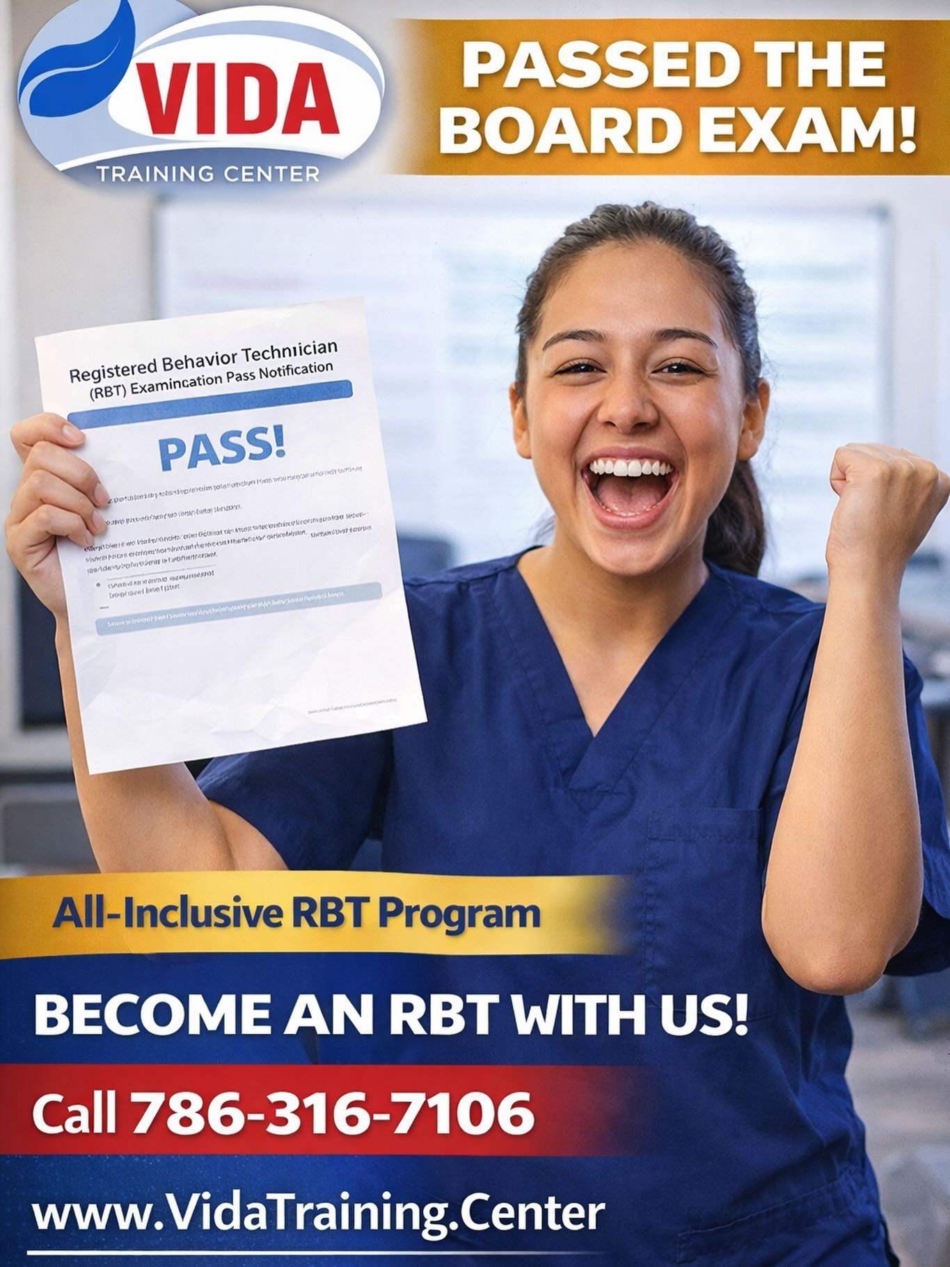 📚🧠 Become a Registered Behavior Technician with guidance from experienced professionals who care about your success.
At Vida Training Center our complete RBT program supports you from start to finish. Train with accredited curriculum, licensed behavioral professionals, and ethical instruction aligned with industry standards.
For almost 15 years Vida Training Center has proudly served as a leader in behavioral and mental health training, preparing students for meaningful careers that make a difference.
Take the next step in your professional journey with confidence.
Call us at 786-316-7106 or send us a DM for more information and ask about our March discount. ✨
________________________________________________
Conviértete en Registered Behavior Technician con la guía de profesionales experimentados que se preocupan por tu éxito.
En Vida Training Center nuestro programa completo de RBT te acompaña de principio a fin. Recibe entrenamiento acreditado, instrucción ética y apoyo de profesionales licenciados en análisis de conducta.
Por casi 15 años Vida Training Center ha sido líder en la industria de entrenamiento en salud mental y análisis de conducta, preparando profesionales para carreras con propósito.
Da el próximo paso hacia tu futuro profesional.
Llámanos al 786-316-7106 o envíanos un DM para más información y pregunta por nuestro descuento de Marzo.
#VidaTrainingCenter #ProgramaRBT #ABA #SaludMental #CarrerasConProposito