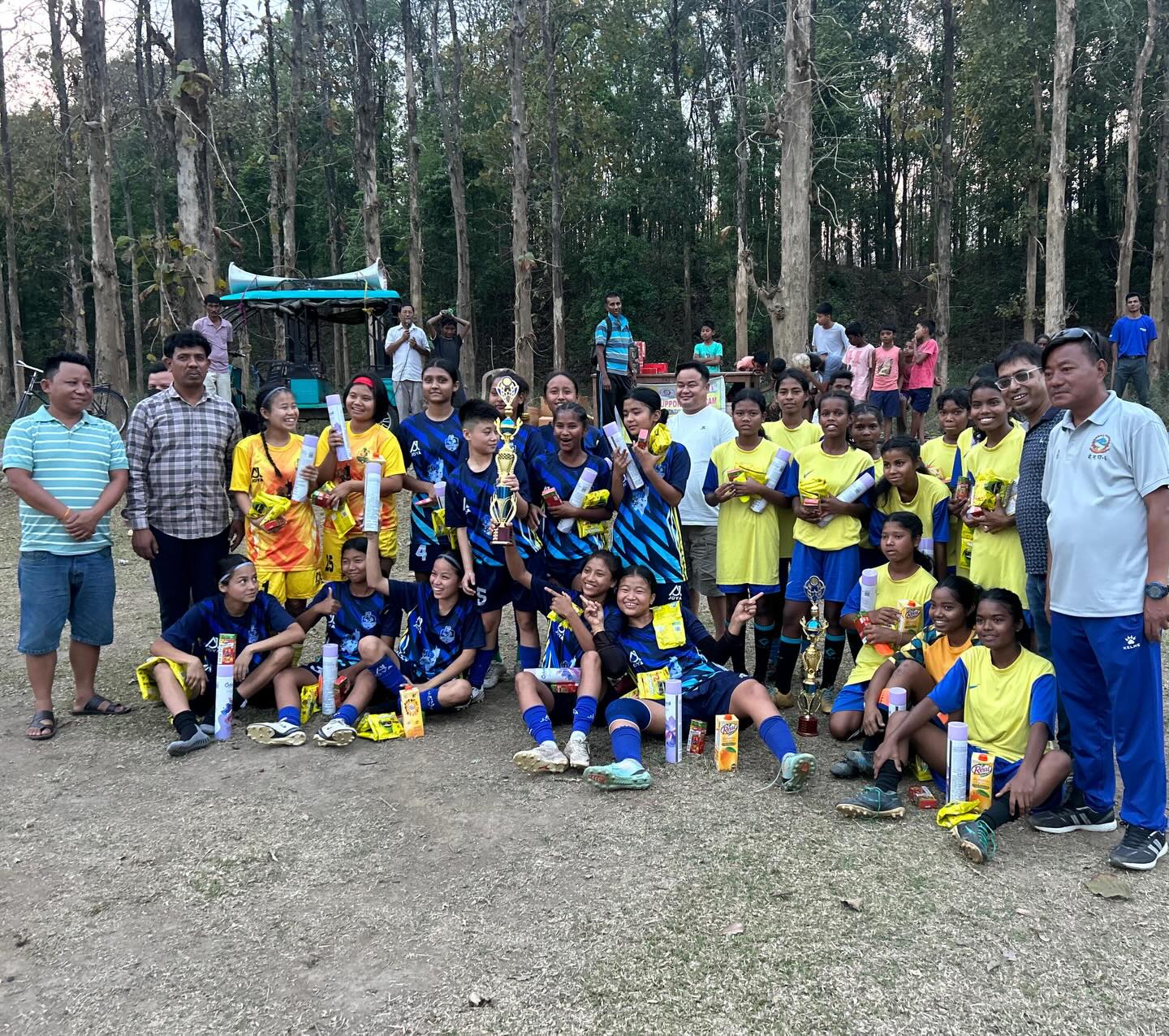 Today, we celebrate Girls in Soccer; a sport girls historically haven’t had access to, especially in tribal and rural communities.
Hundreds of women, community leaders, local artists, and a special guest— a Police Commissioner of Eastern Nepal— gathered this morning to cheer on our girls competing for our neighboring organisation, the Rathkhola Football Academy. Soccer changes the futures of these powerful young women by acting as a complete escape from malnutrition, hunger, and child labor. The girls train under their coach, mentor, and community hero, Mr. Bidyut Das, every morning in the village of Naxalbari, India.
Soccer is on the rise, and Indian and Nepali girls belong on the field.
#goldenwings #nonprofit #india #nepal #soccer
{youth sports, youth empowerment, soccer tournament, football tournaments, girls’ soccer}