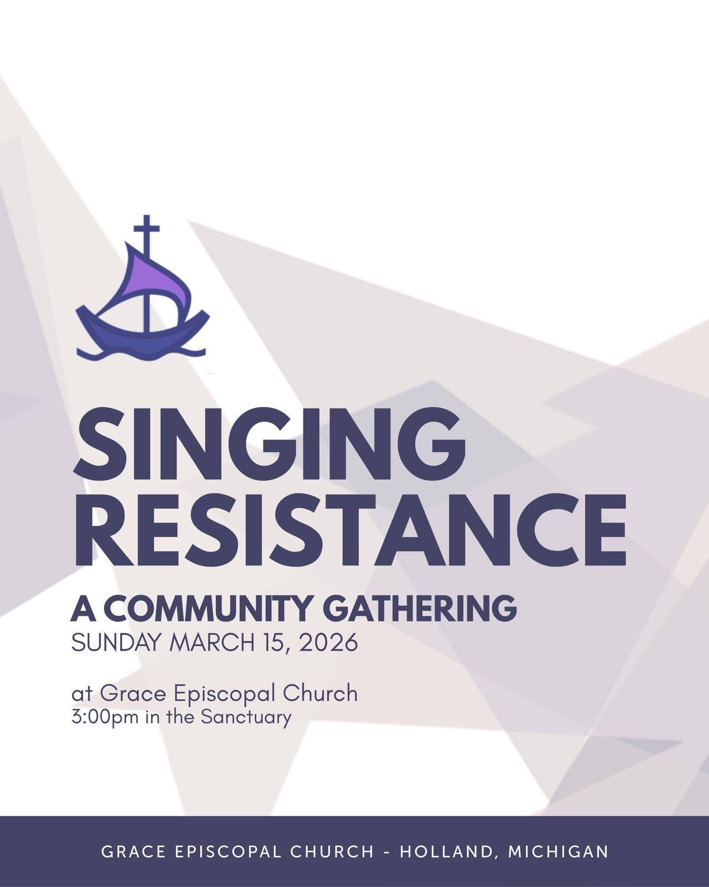 It’s hard to believe that the Singing Resistance Community Gathering is almost here! This one hour event, led by @singingresistancewestmi is open to all who wish to bring a voice, a hope, or/and their neighbors and friends as we gather in community and proclaim a world rooted in love, peace, justice, and care.
This is secular, non-religious event, open to all who wish to learn the simple songs of love, resistance, hope, and change!
@singingresistancewestmi
@singingresistance
@graceepiscopalholland
@greatlakesepiscopal
@theepiscopalchurch