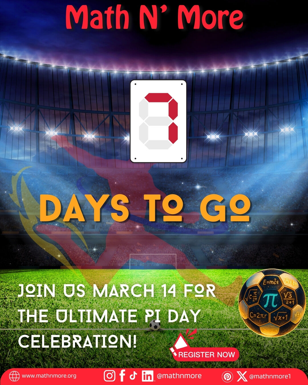 7 days = 1 week until Pi Day 🎉
One week until the puzzles.
One week until the games.
One week until the math magic.
Register or volunteer
🔗 Link in bio
#1WeekToGo #PiDay #STEMlearning #FamilyFun