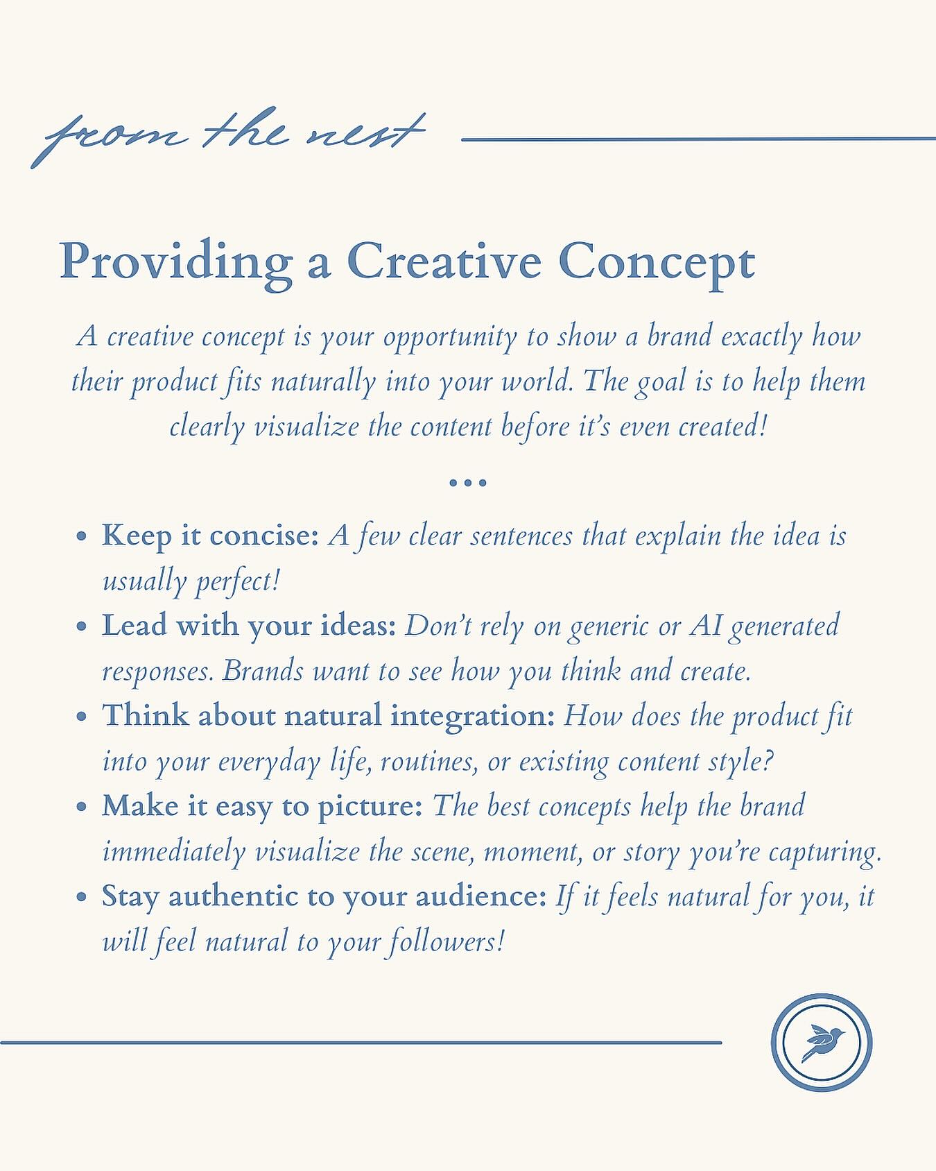 tips from the nest: providing a creative concept 🎨🖌️✨
#tipsfromthenest