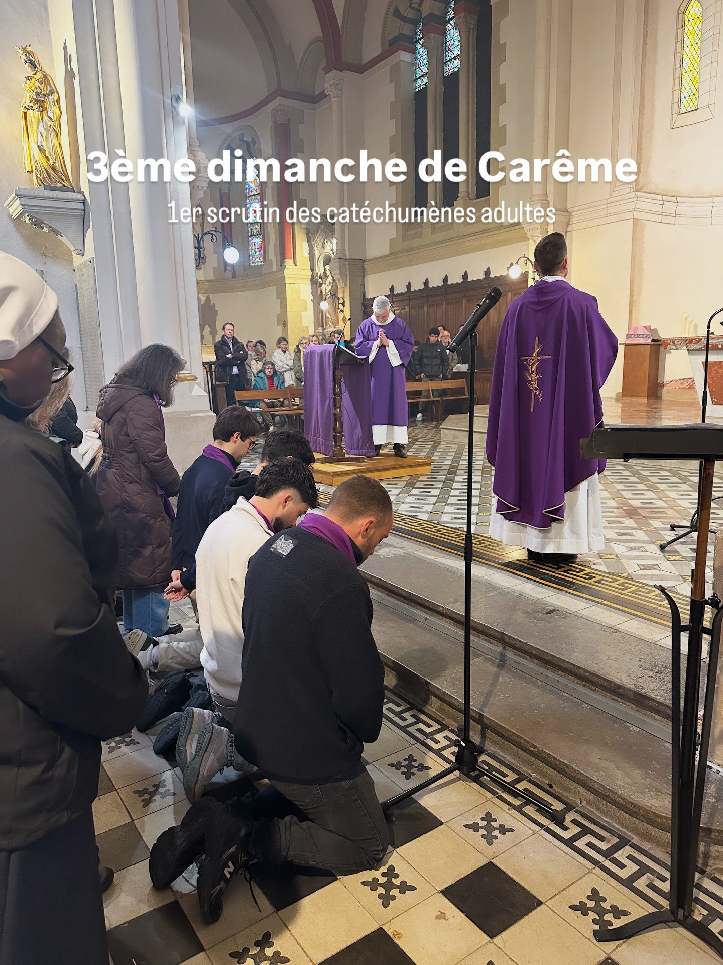 3ᵉ dimanche de Carême & 1er scrutin des catéchumènes adultes ✨
Ce matin à 11h, à l’église Saint Joseph d’Alès, une dizaine de catéchumènes adultes ont vécu une étape importante de leur chemin de foi : le 1er scrutin.
Pendant ce temps de Carême, l’Église accompagne particulièrement celles et ceux qui se préparent à recevoir le baptême à Pâques. Les scrutins sont des moments forts de prière et de soutien de la communauté, pour les aider à avancer avec confiance vers le Christ.
Continuons à les porter dans nos prières tout au long de ce Carême.
#careme #catechumenat #scrutin #eglisecatholique