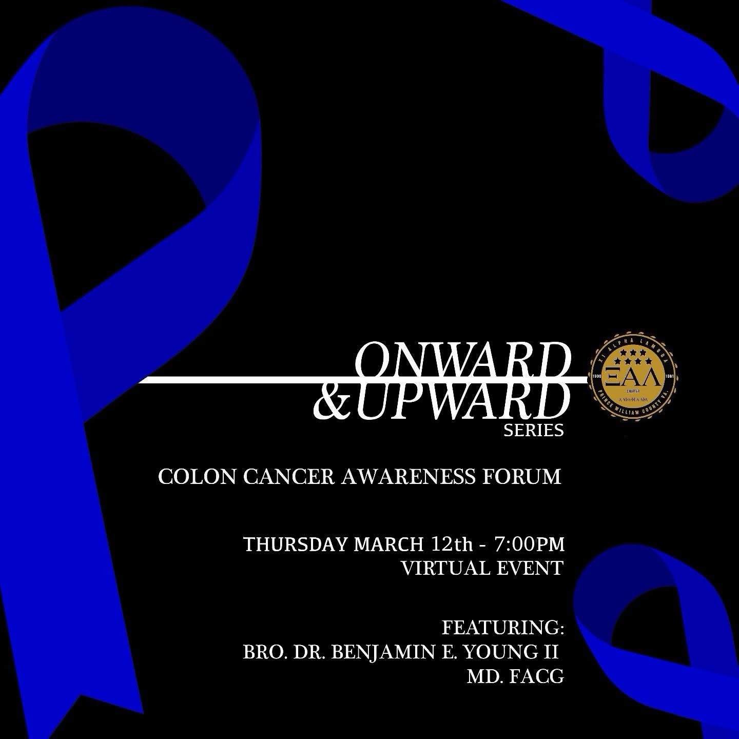 🎗️ Colon Cancer Awareness Forum
March is Colon Cancer Awareness Month, and the brothers of the Xi Alpha Lambda Chapter of Alpha Phi Alpha Fraternity, Inc. invite you to join us for an important conversation about prevention, screening, and survivorship.
This community forum will bring together voices and experiences that highlight the importance of early detection, education, and advocacy in the fight against colon cancer. 
Too many families are impacted by this disease, yet regular screenings and awareness can save lives. Come learn, engage, and help spread knowledge that empowers our community.
📅 Thursday, March 12, 2026
🎟️ Register here:
https://www.eventbrite.com/e/colon-cancer-awareness-forum-tickets-1984169582634
Let’s continue the conversation, support survivors, and encourage our communities to take charge of their health.
#ColonCancerAwareness #XAL1906 #PrinceWilliamCounty #HealthAwareness #EarlyDetectionSavesLives AlphaPhiAlpha