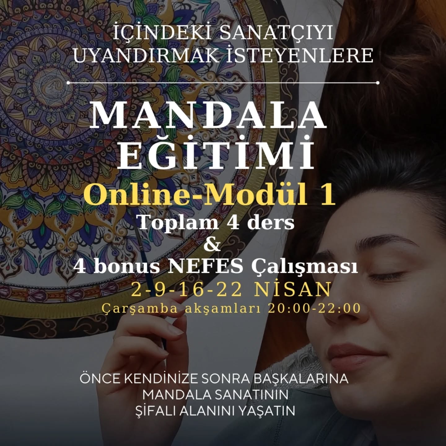 Bazı insanlar mandalayı sadece çizer.
Bazıları ise onunla hatırlar, sakinleşir, kendine yaklaşır…
Eğer siz de mandalalara bakınca içinizde bir şeylerin kıpırdadığını hissediyorsanız, bu yolculuk sizin için Deneyiminiz olsun ya da olmasın, önemli olan niyetiniz.
“Acaba yapabilir miyim?” sorusu bu çemberde yavaşça çözülüyor.
Yakında yeniden buluşuyoruz 🫂
Mandalaya gönül vermiş deneyimli bir öğretmen ve yaşamını insanların kendini yeniden keşfetmesine rehberlik etmeye odaklamış bir nefes terapisti olarak bu yolculuktan sonra başka bir bilinç seviyesine geçeceğinizi net biçimde söyleyebilirim 🙏🏻
📌 Eğitim Detayları:
• @ancemberi_mandala Profilimdeki linklerden Mandala Eğitimleri sekmesine gidiniz, web sitemde tüm detayları ve kayıt sayfasını bulacaksınız
🌿 Süreç boyunca:
– Her hafta destekleyici ödevler olacak
– 4 bonus nefes çalışması paylaşacağım
– Kaçıranlar için kayıt alınacak
Bu kadın çemberinde kimler olacak, kıştan kimlerle çıkacağız, kimlerle tohumlarımızı büyüteceğiz çok merak ediyorum 😊🙏
Sorularınız varsa bana yazmaktan lütfen çekinmeyin 🍀
Sevgilerimle…