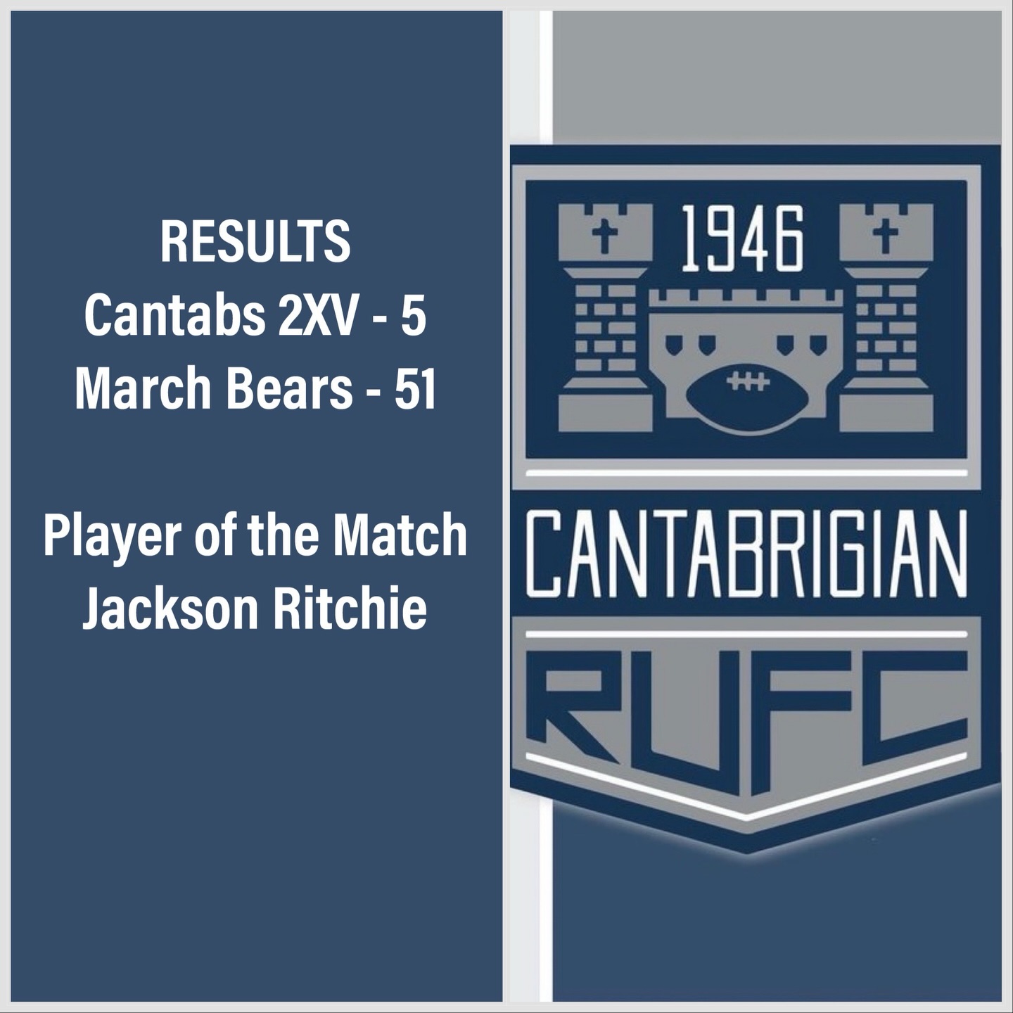💥RESULTS💥
A really great physical game from both sides, and although we didn’t get the win we wanted, every player stepped up and gave it their all.
Well done to all players on debut for the 2XV!
Huge congratulations to our Player of the Match - Jackson Ritchie 🎉
#rugby #cantabs #cantabsrugby #socialrugbyincambridge #cambridge