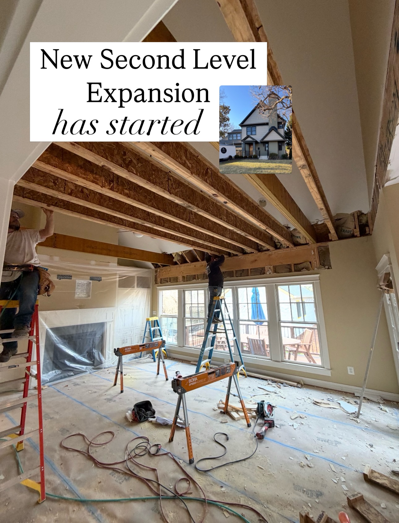 Update to share - joists going in!