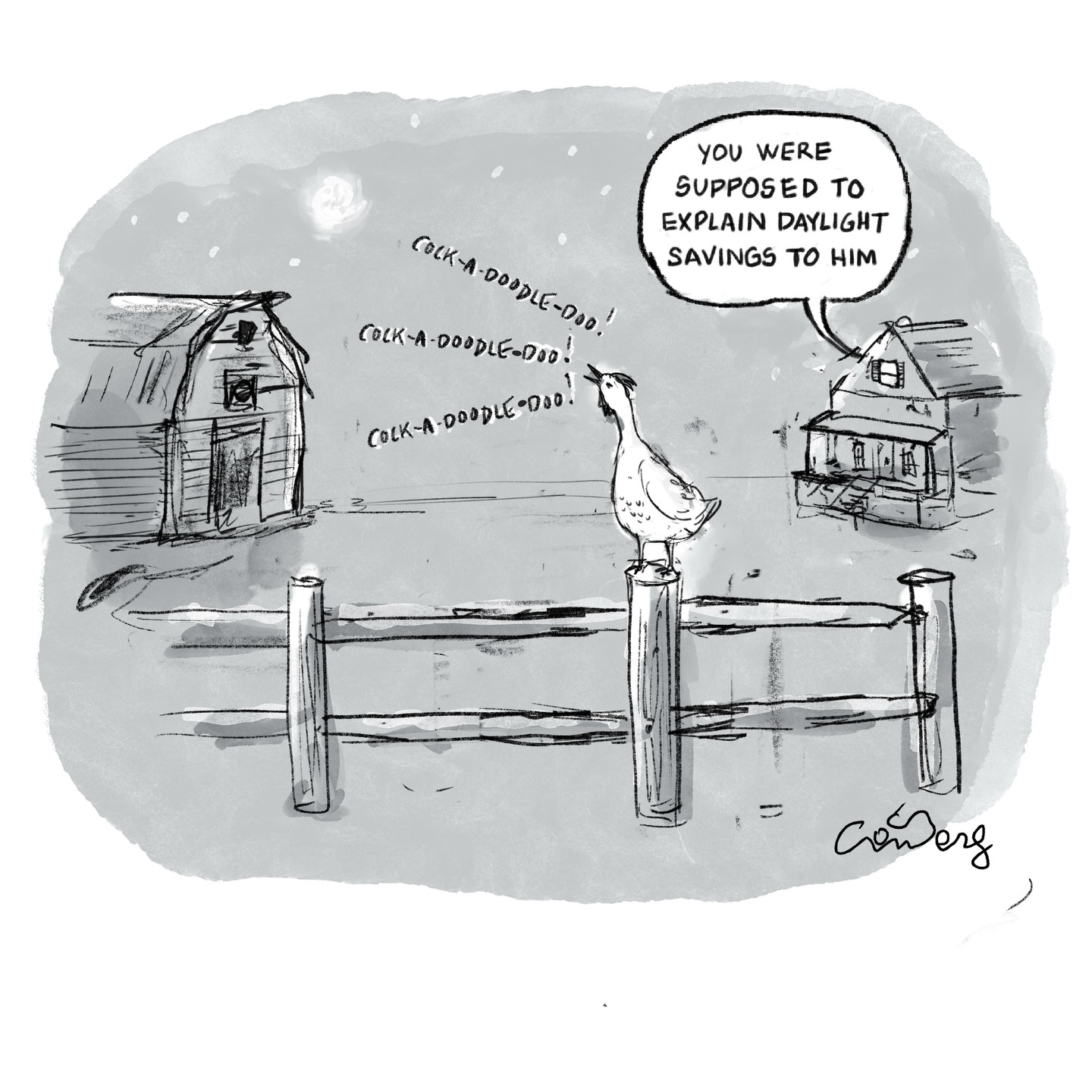 A cartoon that I hadn’t finished
#dst #daylightsavingstime #rooster