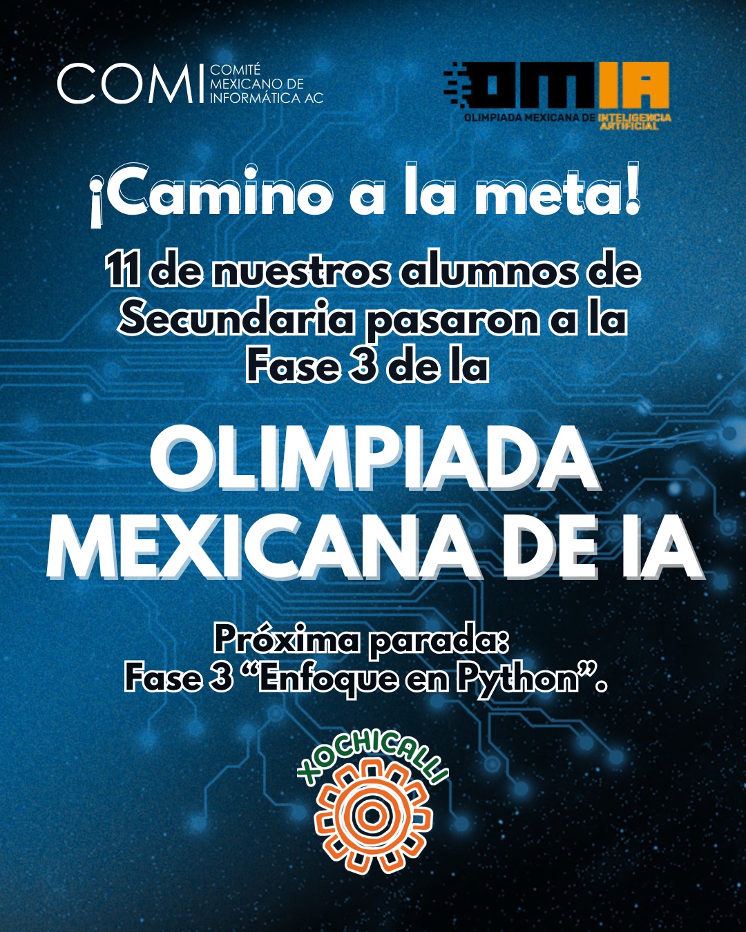 Estamos sumamente orgullosos de nuestros 11 alumnos de secundaria que han avanzado a 3ª fase de la Olimpiada Mexicana de IA.
Ahora toca concentrarse al 100% para el examen de Python que definirá su lugar.
Su dedicación y pensamiento lógico nos inspiran.
#OMIA2026 #TribuXochicalli #ColegioXochicalli