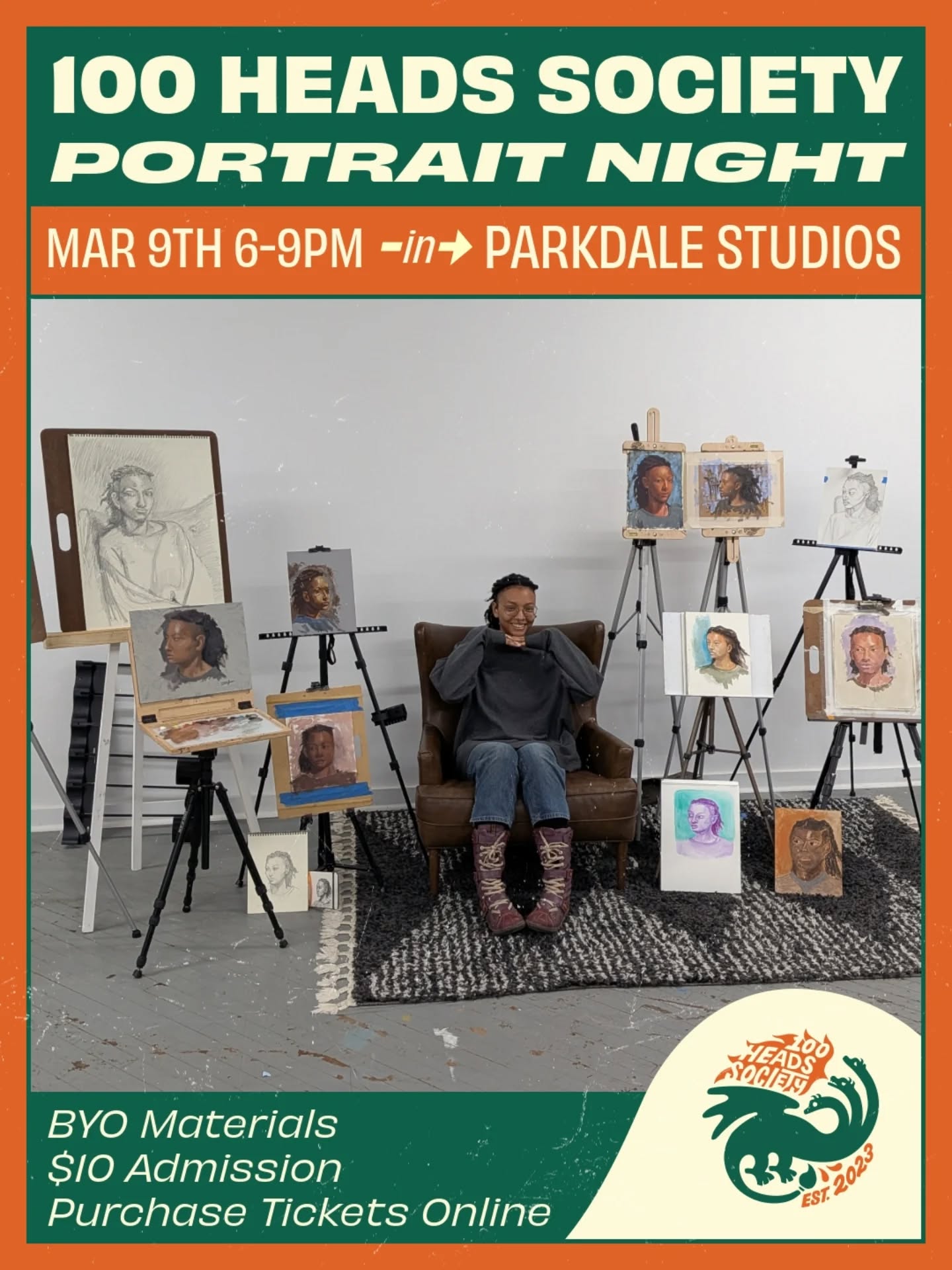 We've still got some spaces available for portrait night this Monday, March 9th! Come check out our new studio, practice portraiture, and eat some tater tots with us!
